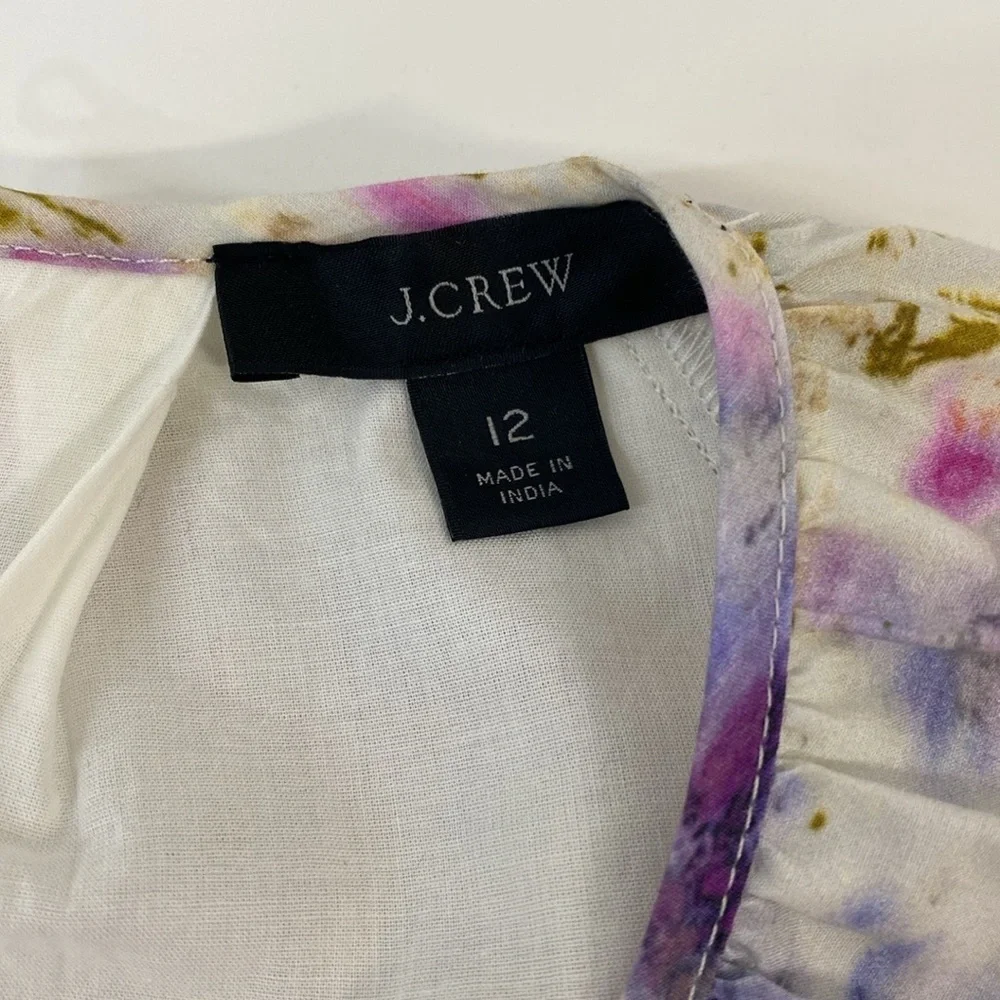 J. Crew Floral Puffed‎ Sleeve Dress Cottage Prairie Women's 12